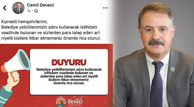 Başkan Deveci’den dolandırıcılık uyarısı