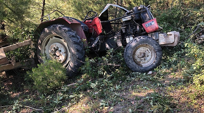 Samsun'da traktör devrildi: 1 ölü, 1 yaralı