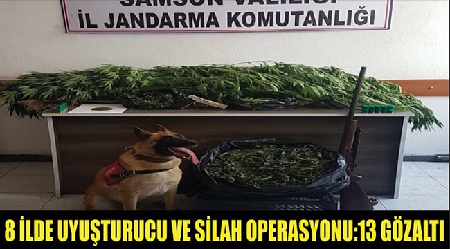 8 İLDE UYUŞTURUCU VE SİLAH OPERASYONU:13 GÖZALTI
