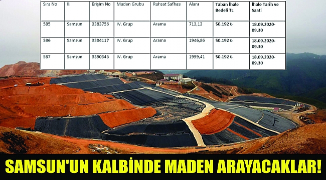 SAMSUN'UN KALBİNDE MADEN ARAYACAKLAR!