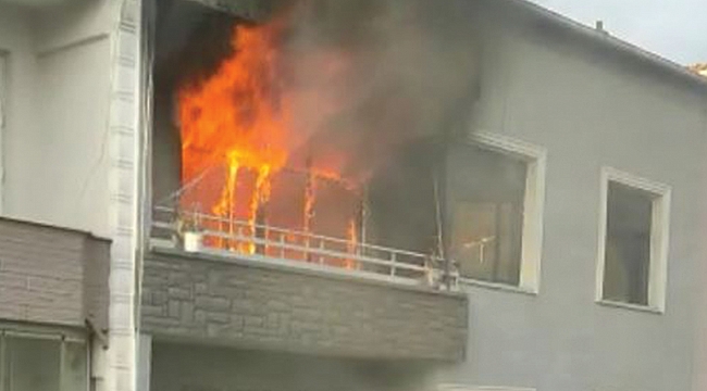 Bafra'da ev yandı