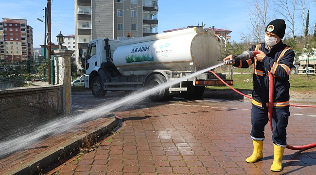 İlkadım’da sokaklar virüsten arındırılıyor
