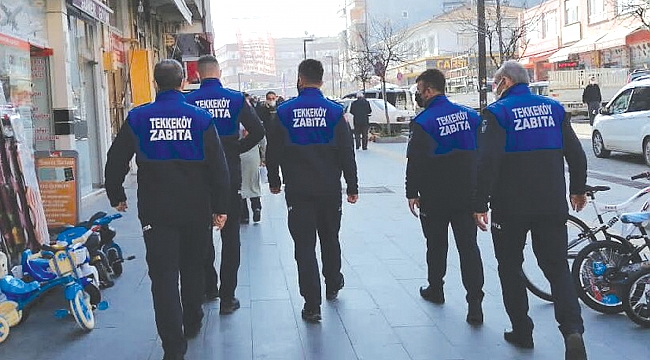 Tekkeköy zabıtası iş başında