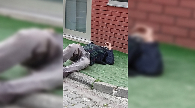 Yerde yatan vatandaş paniği
