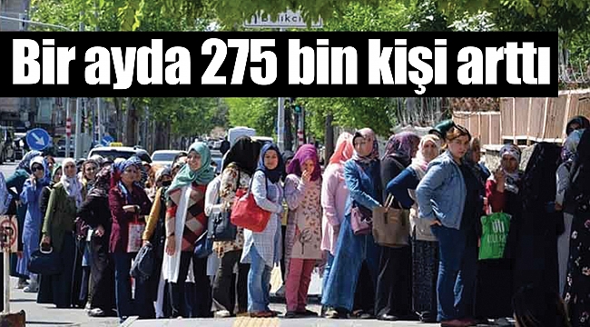 Bir ayda 275 bin kişi arttı
