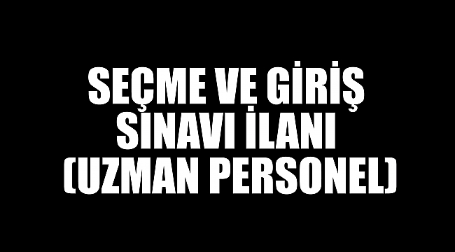 SEÇME VE GİRİŞ SINAVI İLANI (UZMAN PERSONEL)