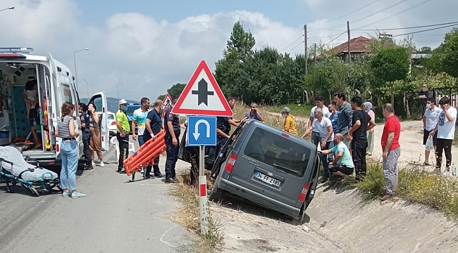 Kamyonet su kanalına devrildi: 6 yaralı