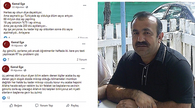 Aşı karşıtı öğretmen virüs kurbanı