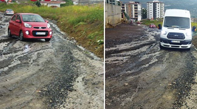 İlkokula giden yolun içler acısı hali 
