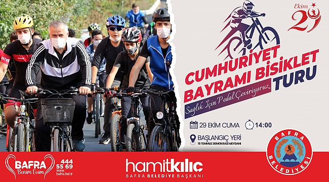 Bafra’da cumhuriyete özel bisiklet turu