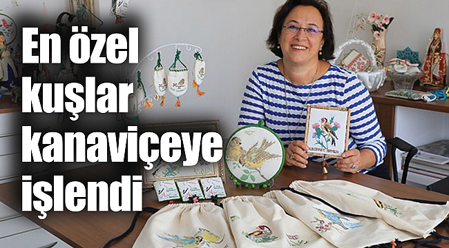 En özel kuşlar kanaviçeye işlendi