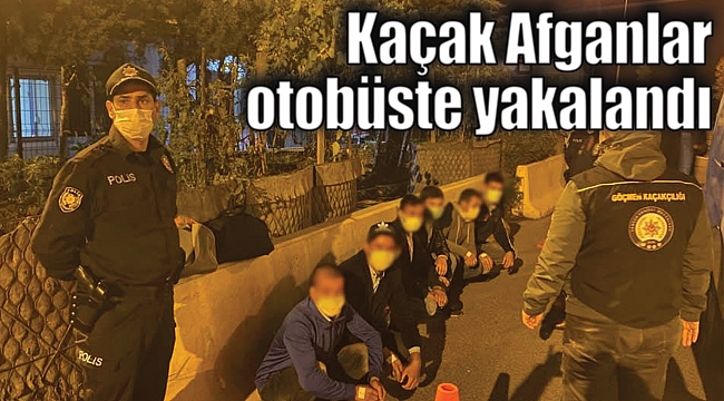Kaçak Afganlar otobüste yakalandı