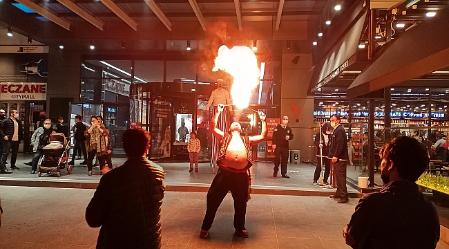 CityMall AVM'de ateş şov