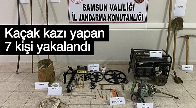 Kaçak kazı yapan 7 kişi yakalandı
