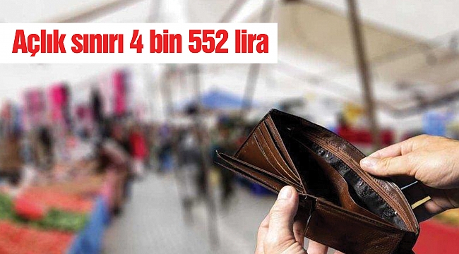Açlık sınırı 4 bin 552 lira