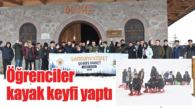 Öğrenciler kayak keyfi yaptı