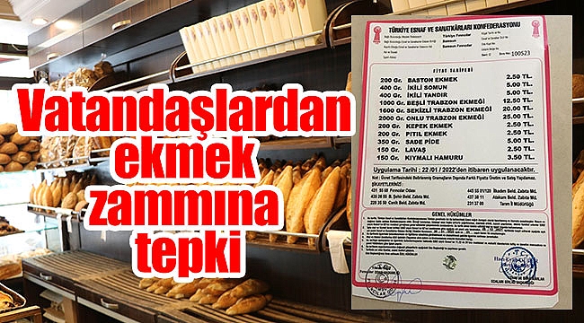 Vatandaşlardan ekmek zammına tepki
