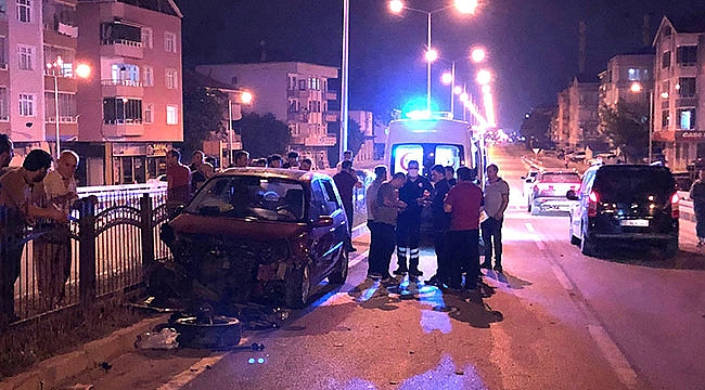 Bafra’da otomobil köpeğe çarptı