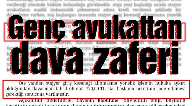 Genç  avukattan dava zaferi