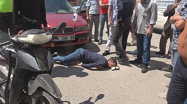 Motosiklet sürücüsü kazada yaralandı