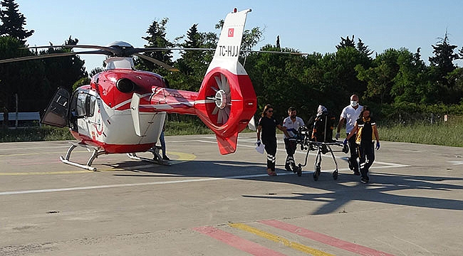 Ambulans helikopter imdatlarına yetişti