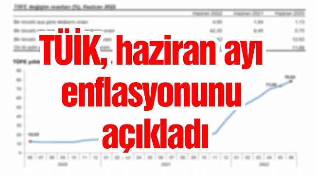 TÜİK, haziran ayı enflasyonunu açıkladı
