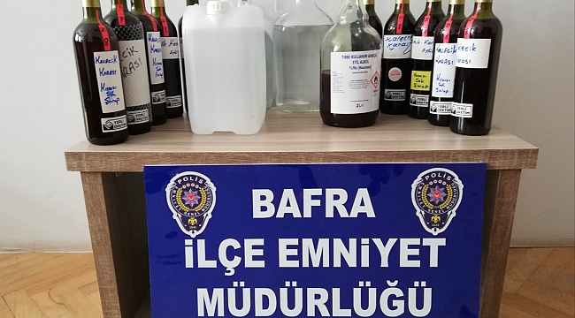 Bafra'da kaçak alkol baskını