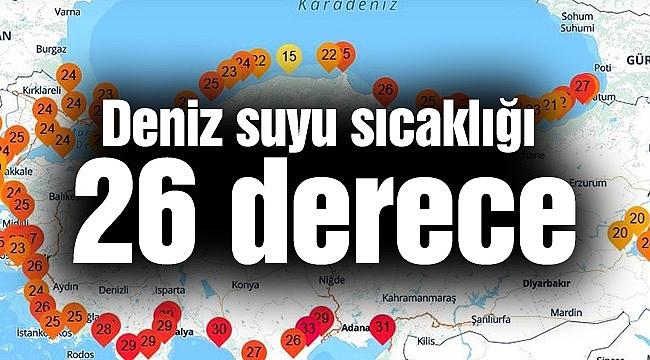 Deniz suyu sıcaklığı 26 derece