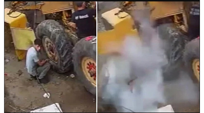 Patlayan lastik ağır yaraladı