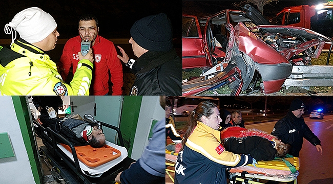 Köylerine giden aile kaza yaptı