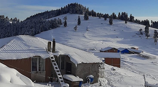 Yakakent yaylaları beyaza büründü