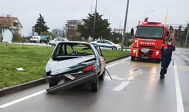 Samsun'da trafik kazası:2 yaralı