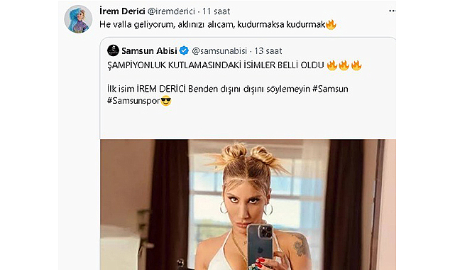 İrem Derici'den taraftara mesaj var;  Aklınızı alacağım kudurmaksa kudurmak