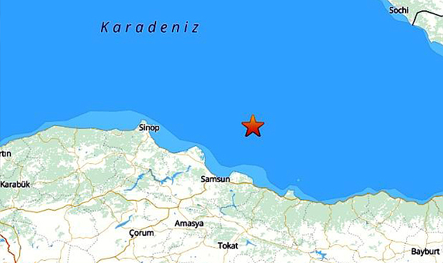 Samsun açıklarında 3.7 büyüklüğünde deprem