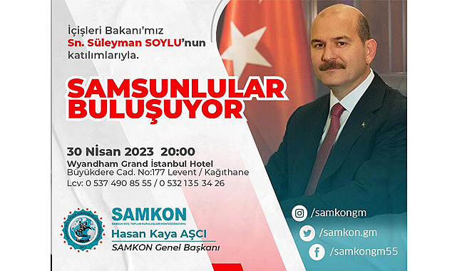 Süleyman Soylu, Samsunlularla buluşacak