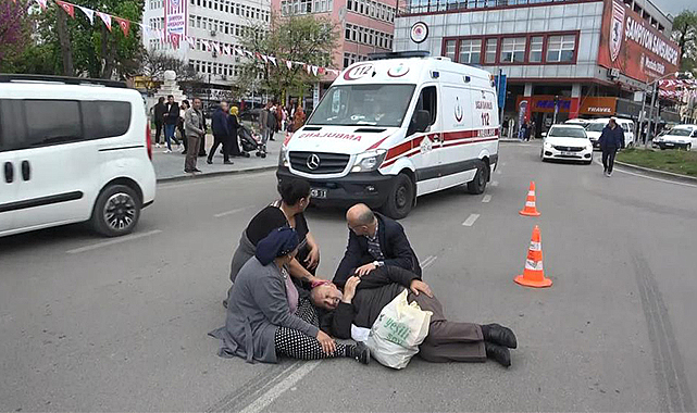 Yaya geçidini kullanmayan vatandaşa otomobil çarptı