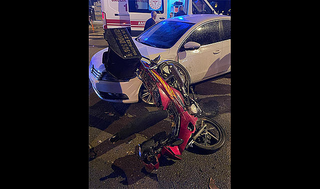 Alaçam'da motosikletin sürücüsü yaralandı