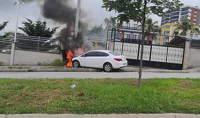 Kadın sürücünün büyük üzüntüsü! Alev alev yandı