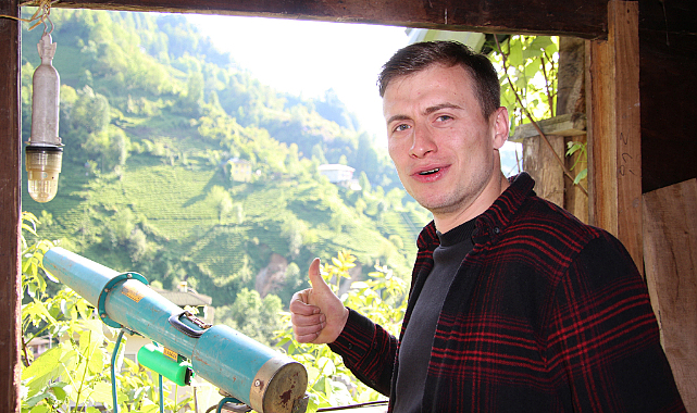 Rize'de kovanlara dadanan ayıları kaçırmak için bulduğu yöntemle şaşırttı