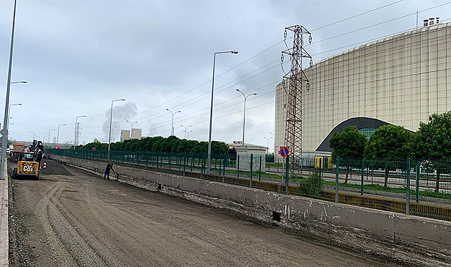 Samsun’da milli maç öncesi stat çevresinde çalışma