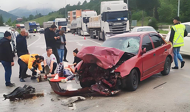 Samsun'da otomobil ile tır çarpıştı: 1 yaralı
