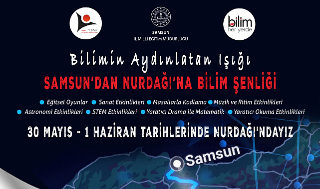 Samsun’dan Nurdağı’na Bilim Şenliği