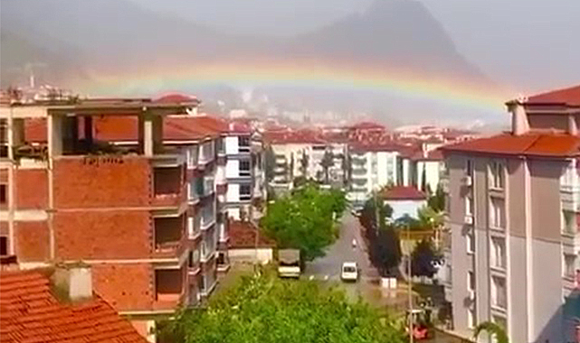 Amasya’da gökkuşağı manzarası mest etti