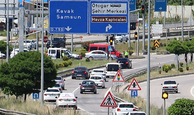 Ankara-Samsun kara yolunda trafik yoğunluğu