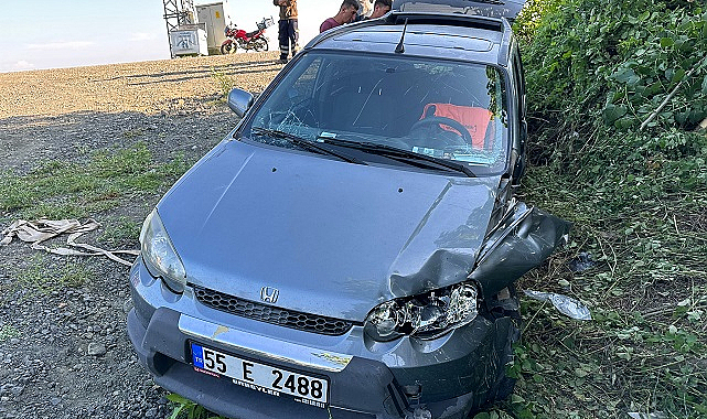 Çarşamba’da cipin devrilmesi sonucu karı koca yaralandı