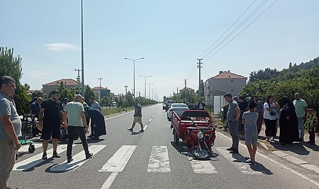 Hafif ticari araç ile elektrikli bisiklet çarpıştı: 1 yaralı
