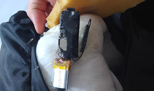 Kameralı kopya düzeneği ile sınava girdi!