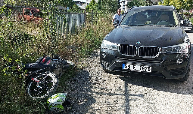 Motosiklet ile otomobil çarpıştı: 1 yaralı