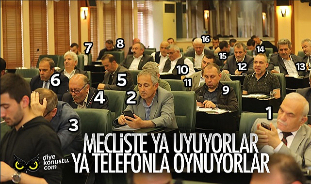 Samsun'da belediye meclis üyelerinin telefon ve uyku aşkı!