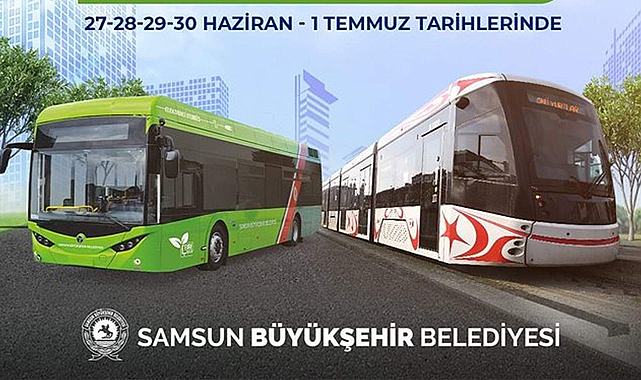 Samsun'da Kurban Bayramı tatili boyunca toplu taşıma ücretsiz olacak